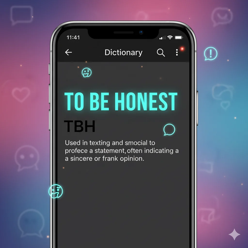 TBH stands for “To Be Honest.